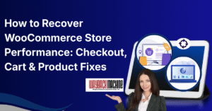Guide on recovering WooCommerce store performance with checkout, cart, and product fixes, featuring Wayback Machine support